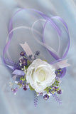 Corsage de poignet Rose Ivoire et hommes boutonnière ensemble pour la fête de mariage de bal