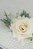 Corsage de poignet Ivoire et hommes boutonnière ensemble pour bal de fin d’année