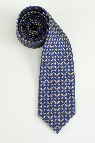 Cravate formelle en satin Jacquard imprimée marine