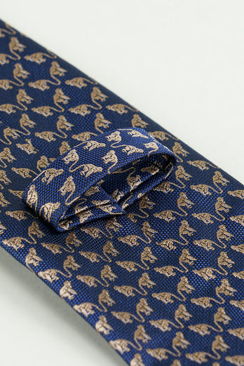 Cravate formelle en satin Jacquard imprimée marine