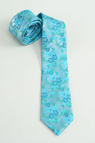 Cravate formelle en satin jacquard bleu