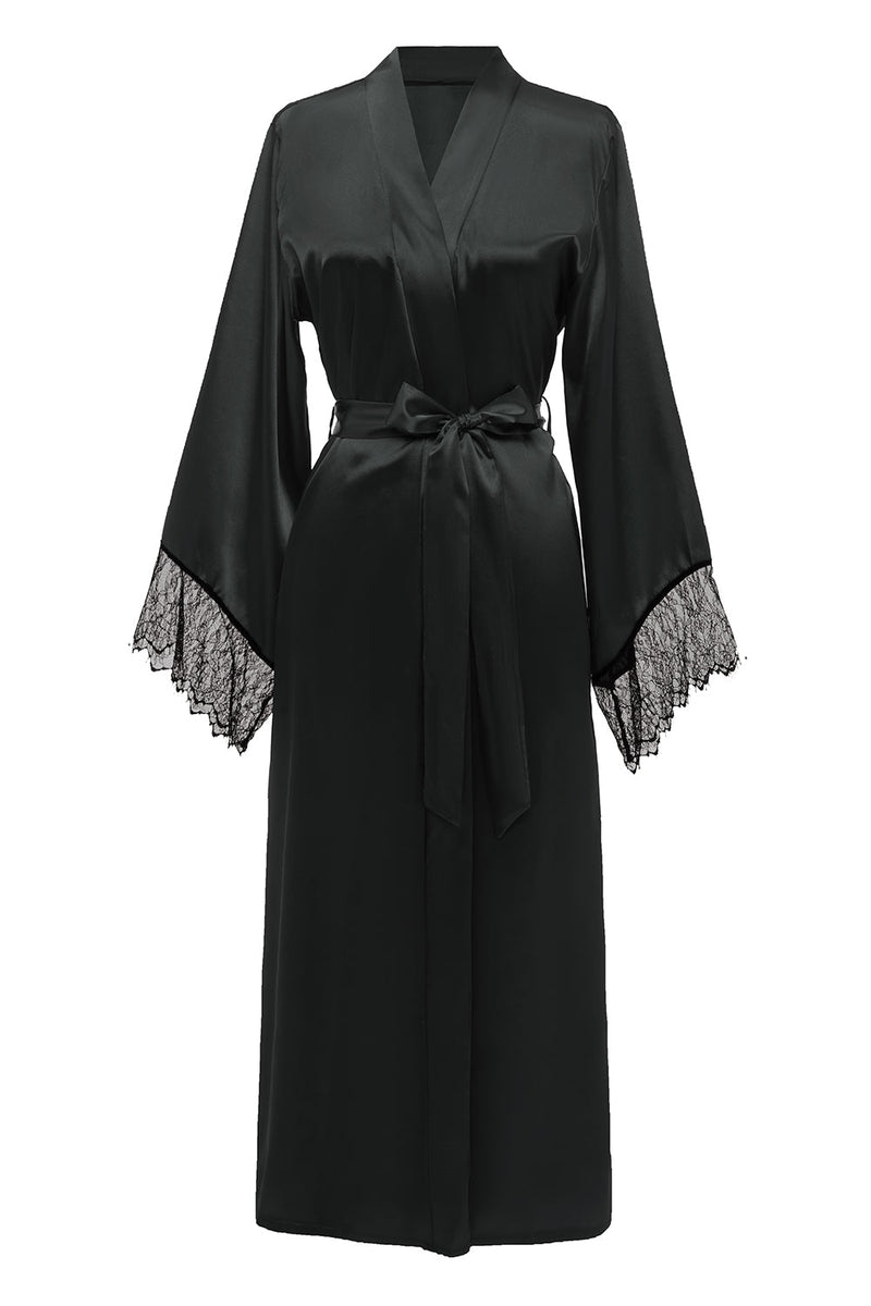 Charger l&#39;image dans la galerie, Robe de mariée noire avec dentelle