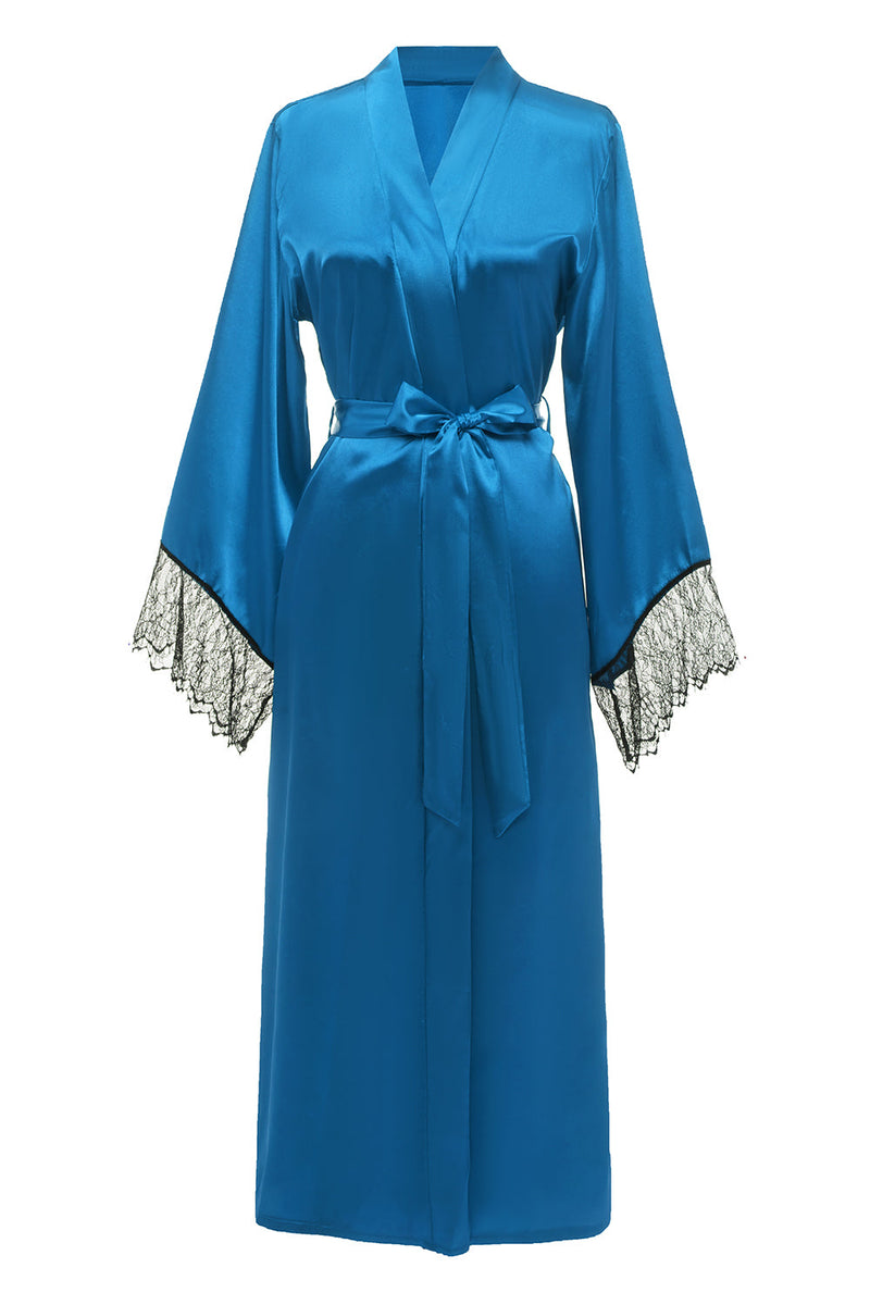 Charger l&#39;image dans la galerie, Robe bleu Bridesamaid avec dentelle