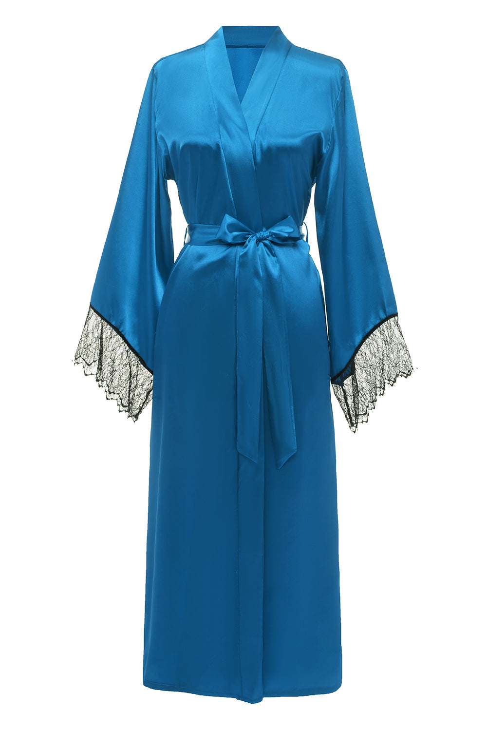 Robe bleu Bridesamaid avec dentelle