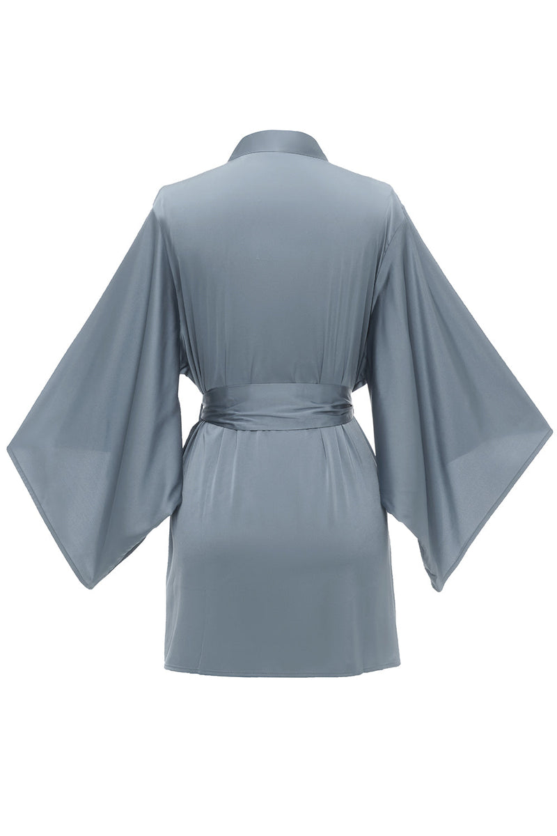 Charger l&#39;image dans la galerie, Robe de demoiselle d’honneur solide gris bleu