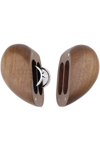 Boîte de bague de fiançailles en forme de cœur en bois