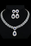 Royal Blue Crystal Collier Boucle d’oreille Ensemble de bijoux