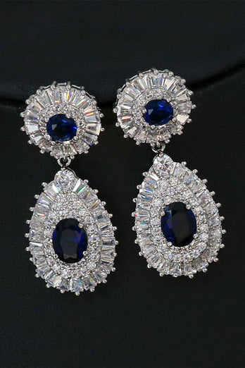 Royal Blue Crystal Collier Boucle d’oreille Ensemble de bijoux