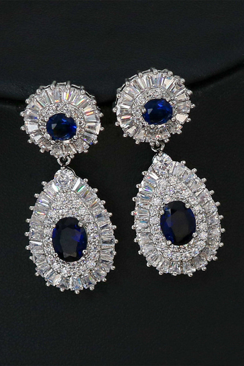 Charger l&#39;image dans la galerie, Royal Blue Crystal Collier Boucle d’oreille Ensemble de bijoux