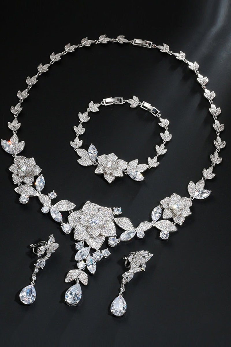 Charger l&#39;image dans la galerie, Royal Blue Flower Bracelet Collier Bijoux Set