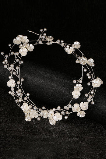 Bandeau de mariée blanc fleuri