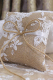 En dentelle grise Bowknot Ring Bearer Pillow