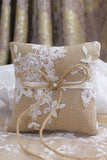 En dentelle grise Bowknot Ring Bearer Pillow