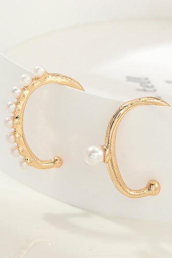 Boucles d’oreilles en métal perlé