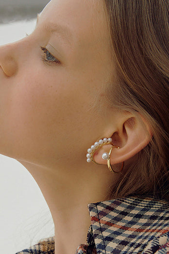 Boucles d’oreilles en métal perlé