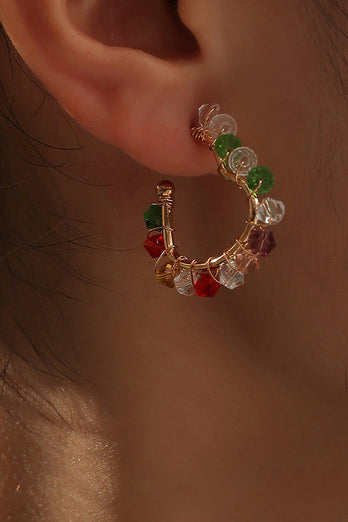 Boucles d’oreilles perlées colorées