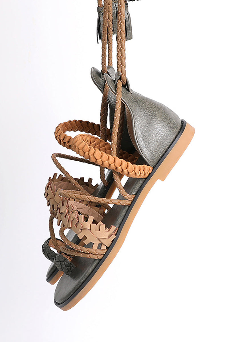 Charger l&#39;image dans la galerie, Army Green Casual Strappy Sandales