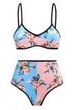 Ensemble de bikini 3 pièces imprimé floral avec jupe de plage