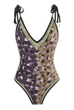 Maillots de bain imprimés fleurs rose une pièce
