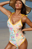 Maillots de bain imprimés fleurs rose une pièce