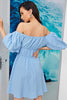 Charger l&#39;image dans la galerie, Mini robe d&#39;été Bleue à l’épaule