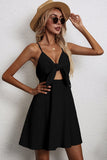 Noir Serrure Robe d'été à bretelles spaghetti