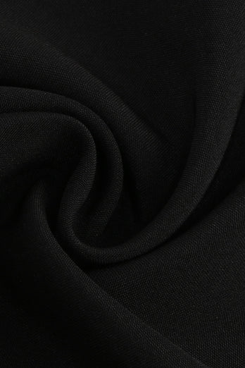 Robe noire sans manches pour filles des années 50 à col bijou