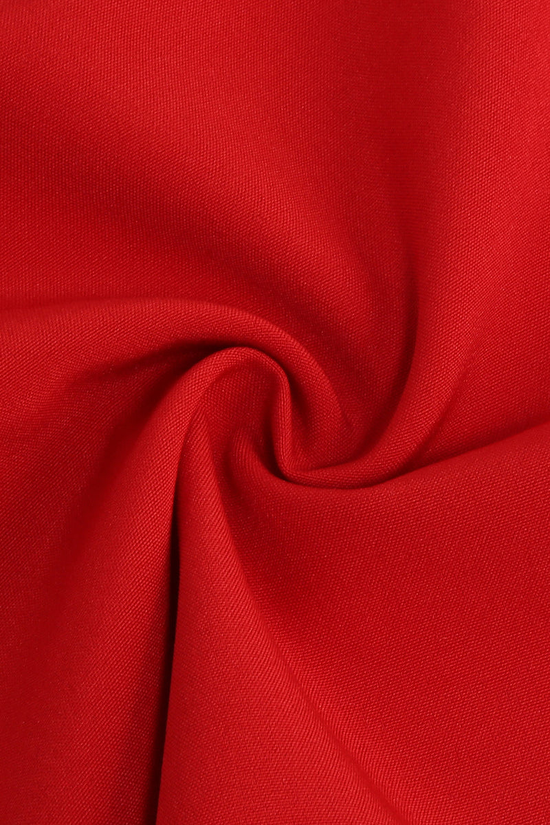 Charger l&#39;image dans la galerie, Robes de fille vintage à col bijou rouge