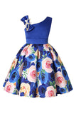 Robe de soirée pour filles sans manches violet floral