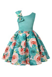 Robe de soirée pour filles sans manches violet floral