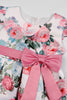Charger l&#39;image dans la galerie, Blush Print Robe longue longue florale avec nœud papillon