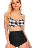 Plaid Halter Maillot de bain deux pièces