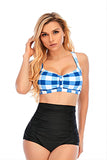 Plaid Halter Maillot de bain deux pièces