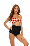 Plaid Halter Maillot de bain deux pièces