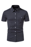 Hauts à manches courtes noirs slim fit pour hommes