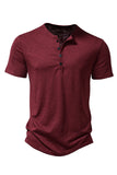 Bouton Noir Été Manches Courtes Tops pour Homme