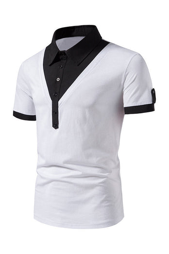 Patchwork Slim Fit Polo Homme