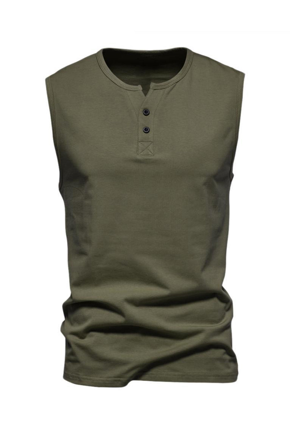 T-shirt d'été sans manches à boutons pour homme