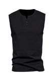 T-shirt d'été sans manches à boutons pour homme