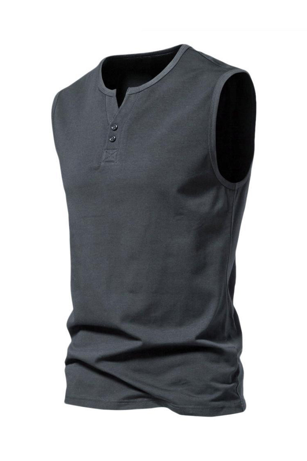 T-shirt d'été sans manches à boutons pour homme