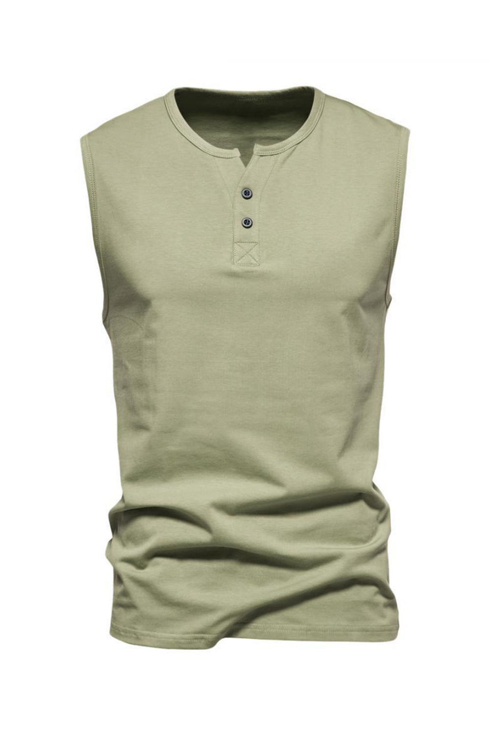 T-shirt d'été sans manches à boutons pour homme