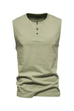 T-shirt d'été sans manches à boutons pour homme