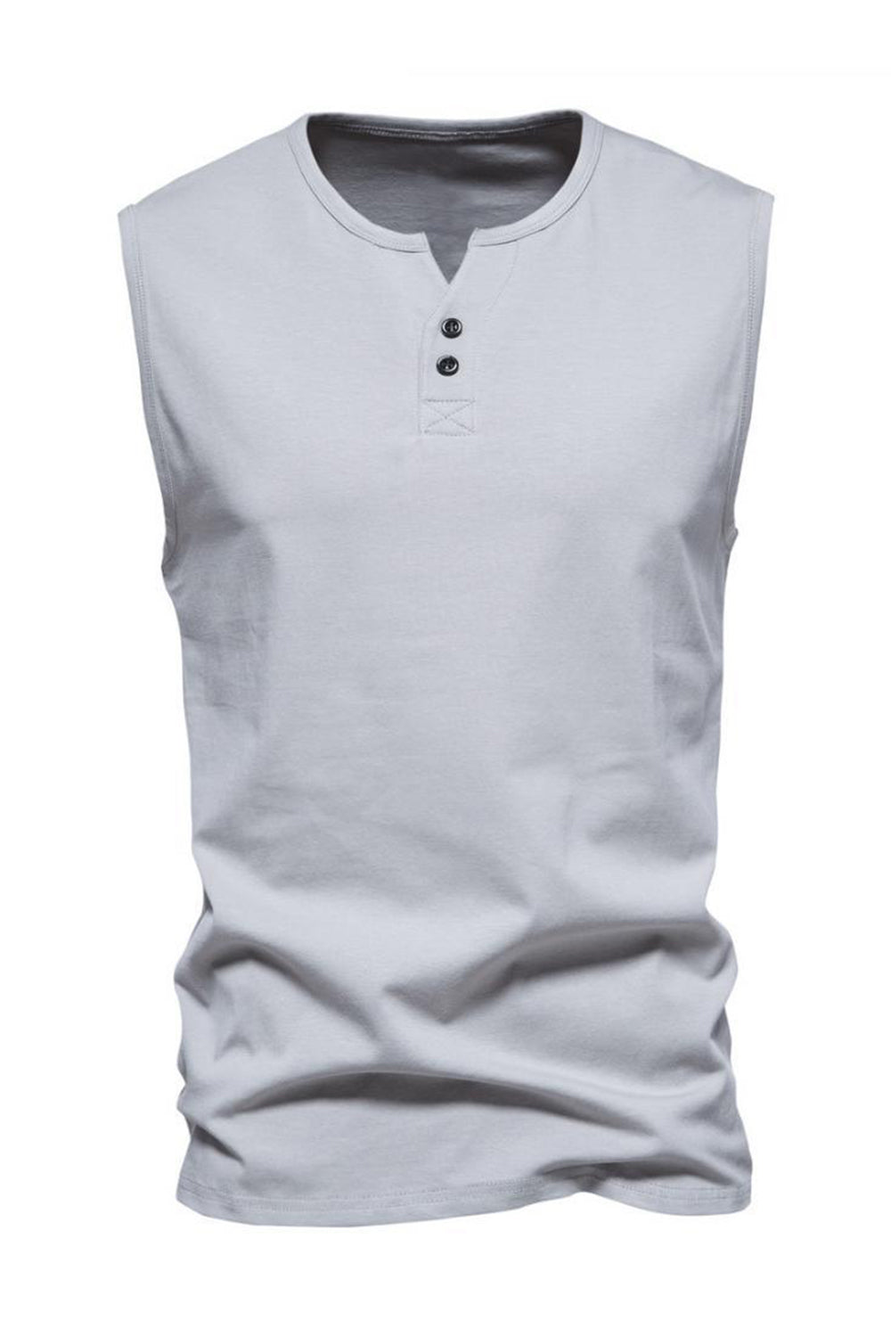 T-shirt d'été sans manches à boutons pour homme