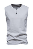 T-shirt d'été sans manches à boutons pour homme