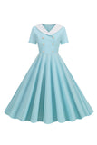 Peter Pan Col Swing Robe des années 50 à manches courtes
