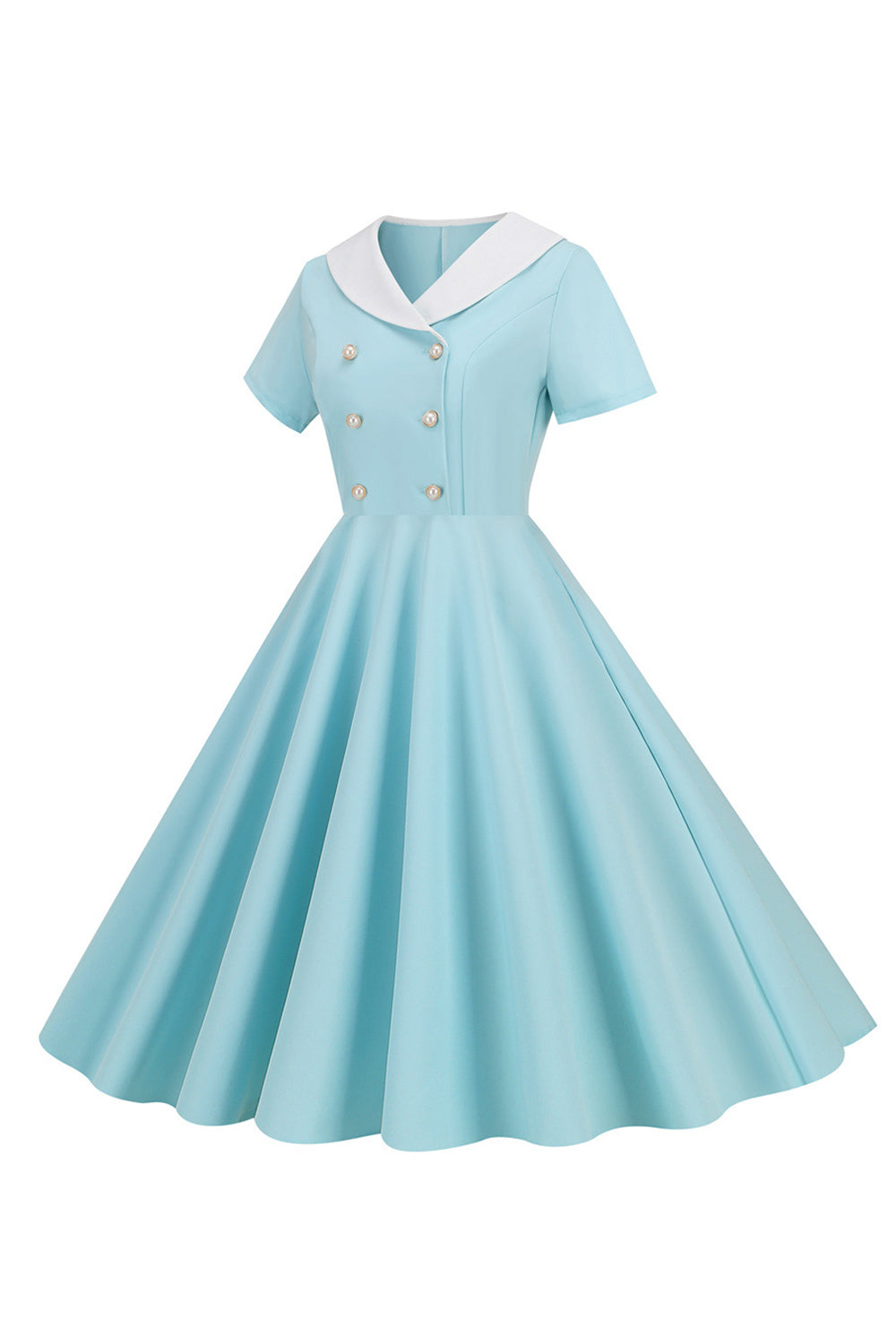 Peter Pan Col Swing Robe des années 50 à manches courtes