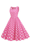 Robe Noire Polka Dots Vintage années 50