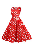 Robe Noire Polka Dots Vintage années 50