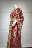 Robe Longue Marocaine Marocaine Florale Rouge