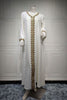 Charger l&#39;image dans la galerie, Robe blanche à pois Abaya du Moyen-Orient